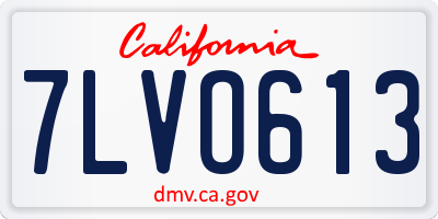 CA license plate 7LVO613