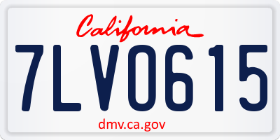 CA license plate 7LVO615