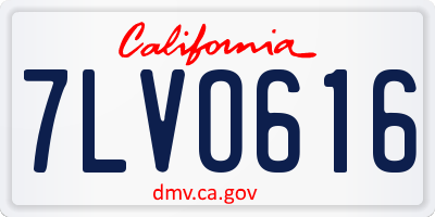 CA license plate 7LVO616