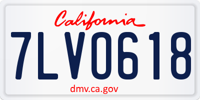 CA license plate 7LVO618