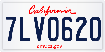 CA license plate 7LVO620
