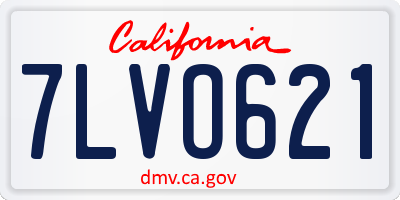 CA license plate 7LVO621