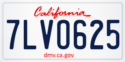 CA license plate 7LVO625