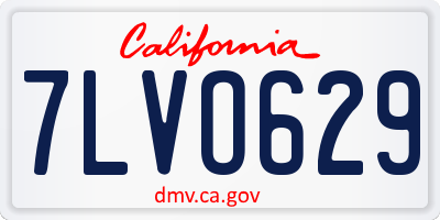 CA license plate 7LVO629