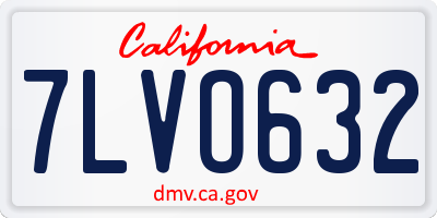 CA license plate 7LVO632