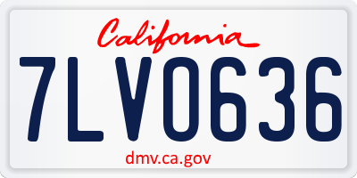 CA license plate 7LVO636