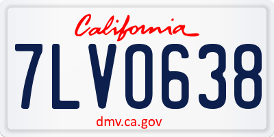 CA license plate 7LVO638