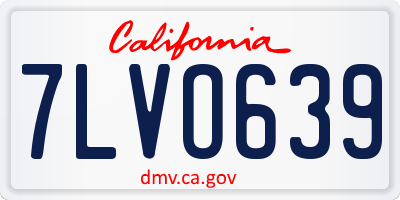 CA license plate 7LVO639
