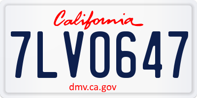 CA license plate 7LVO647