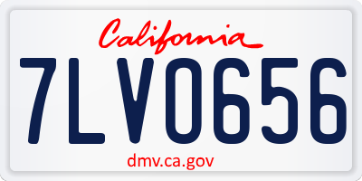 CA license plate 7LVO656