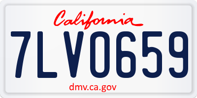 CA license plate 7LVO659