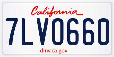 CA license plate 7LVO660