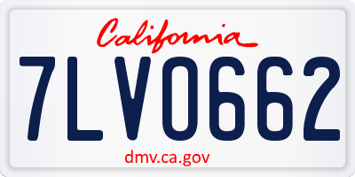 CA license plate 7LVO662