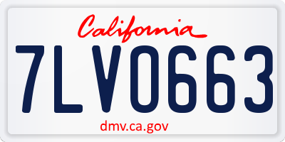 CA license plate 7LVO663