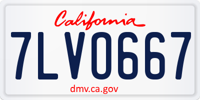 CA license plate 7LVO667