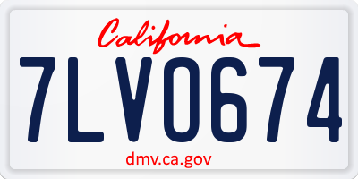 CA license plate 7LVO674