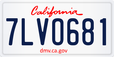 CA license plate 7LVO681