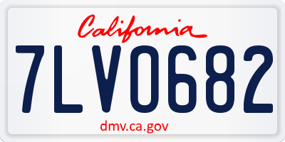 CA license plate 7LVO682