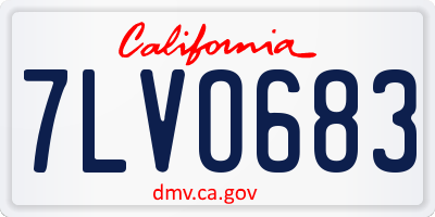 CA license plate 7LVO683