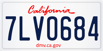 CA license plate 7LVO684
