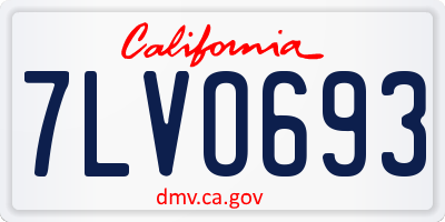 CA license plate 7LVO693