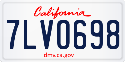 CA license plate 7LVO698