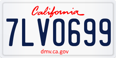 CA license plate 7LVO699