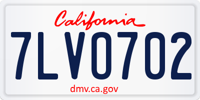 CA license plate 7LVO702