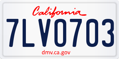 CA license plate 7LVO703
