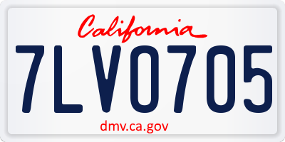 CA license plate 7LVO705