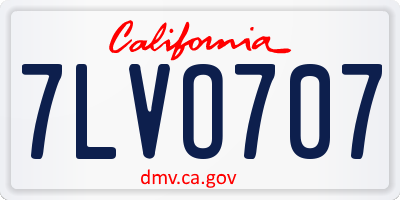 CA license plate 7LVO707