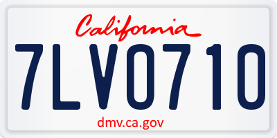 CA license plate 7LVO710