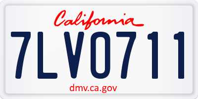CA license plate 7LVO711