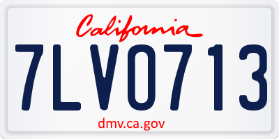 CA license plate 7LVO713