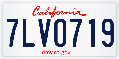 CA license plate 7LVO719