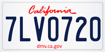 CA license plate 7LVO720
