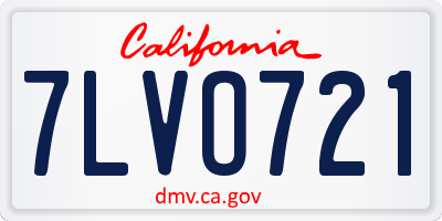 CA license plate 7LVO721