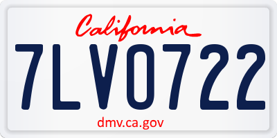 CA license plate 7LVO722
