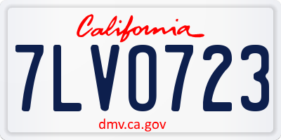 CA license plate 7LVO723
