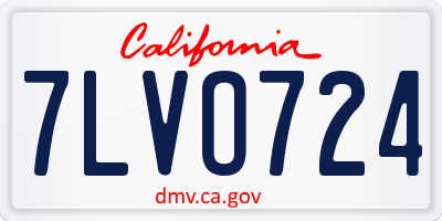 CA license plate 7LVO724