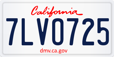 CA license plate 7LVO725