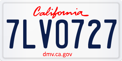 CA license plate 7LVO727