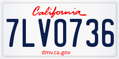 CA license plate 7LVO736
