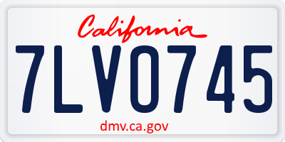 CA license plate 7LVO745