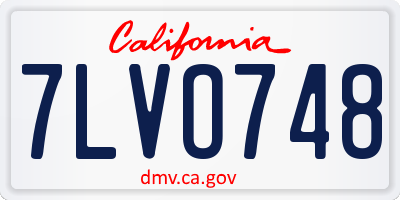 CA license plate 7LVO748