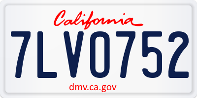 CA license plate 7LVO752
