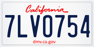CA license plate 7LVO754