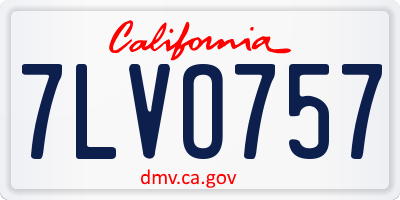 CA license plate 7LVO757
