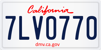 CA license plate 7LVO770