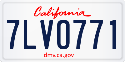 CA license plate 7LVO771